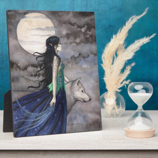 ナイトオブザウルフファンタジー自己スタンド写真 フォトプラーク (側面)