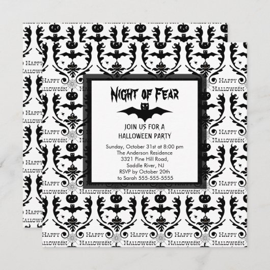 ナイトオブフィアこうもりハローウィンパーティ招待状 招待状 (正面/裏面)