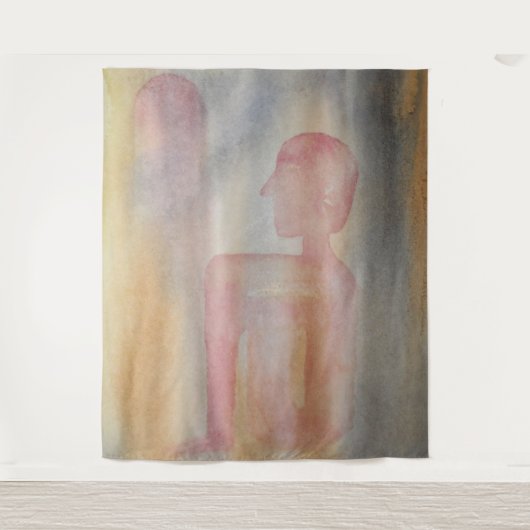 ナイトオブレッドムーンウォーターカラープリント タペストリー (正面)