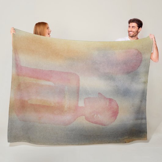 ナイトオブレッドムーンウォーターカラープリント フリースブランケット (インサイチュ)