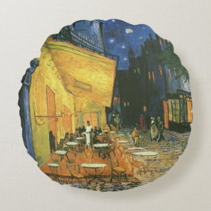 ナイトカフェ絵画ズバイバンゴッホ ラウンドクッション