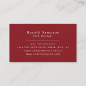 ナイトカフェ,ファンゴッホ,プール&スヌーカープレーヤー/クラブ 名刺 (裏面)