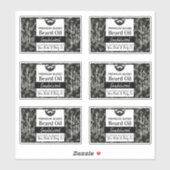 ナイトカモフラージュヒゲ油ラベル（具材あり） シール (シート)