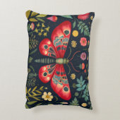 ナイトガーデンの中の赤い蛾 アクセントクッション (裏面(縦))