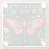 ナイトガーデンの中の赤い蛾 ガラスコースター (裏面)