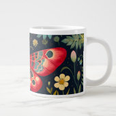 ナイトガーデンの中の赤い蛾 ジャンボコーヒーマグカップ (右)