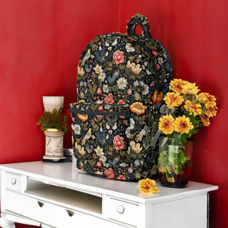 ナイトガーデンの熱帯鳥 プリントバックパック