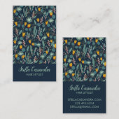 ナイトガーデンズボタニカルパターン深いブルー 名刺 (正面/裏面)