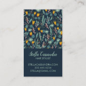 ナイトガーデンズボタニカルパターン深いブルー 名刺 (裏面)