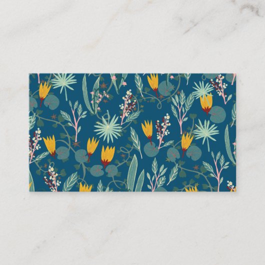 ナイトガーデンフローラQRコードソーシャルメディアシック 名刺 (正面)