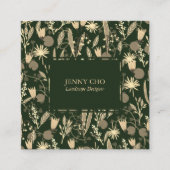 ナイトガーデンボタニカルフローラプラントシモダンック スクエア名刺 (正面)