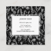 ナイトガーデンボタニカルフローラプラントシモダンック スクエア名刺 (裏面)