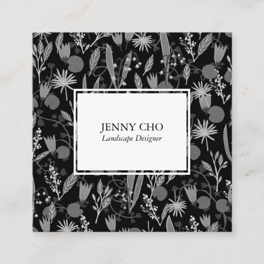 ナイトガーデンボタニカルフローラプラントシモダンック スクエア名刺 (正面)