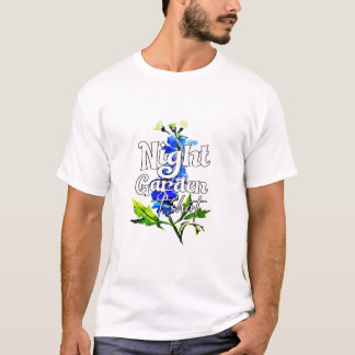 ナイトガーデンTシャツ 水彩ブルーフローラル Tシャツ