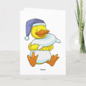 ナイトキャップで眠るアヒル カード (裏面)