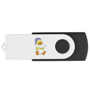 ナイトキャップで眠るアヒル USBフラッシュドライブ