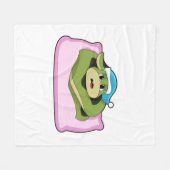 ナイトキャップで眠るヘビ フリースブランケット (正面(横))