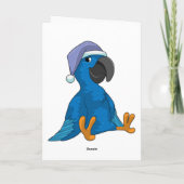 ナイトキャップを被って寝るパラキート カード (裏面)