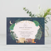 ナイトキャンピングウッドランド動物誕生日招待状 (スタンド正面)