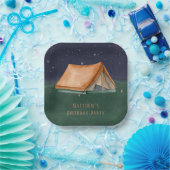 ナイトキャンプボーイバースデーパーティー ペーパープレート (パーティー)