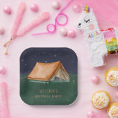 ナイトキャンプボーイバースデーパーティー ペーパープレート (パーティー)