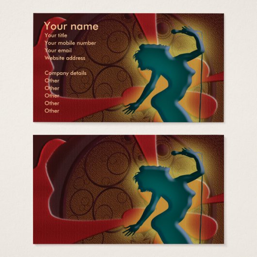 ナイトクラブのスポットライトを演じる歌手 (正面&裏面)