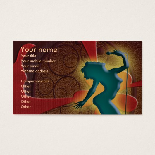 ナイトクラブのスポットライトを演じる歌手 (正面)