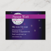 ナイトクラブのディスコの球の名刺 名刺 (裏面)