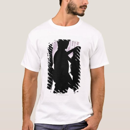 ナイトクラブの女性との人の踊りのプロフィール Tシャツ (正面)