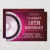 ナイトクラブテーマピンク 招待状 (正面/裏面)