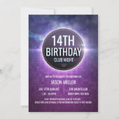 ナイトクラブバースデ10代のーパーティー招待状 招待状 (正面)