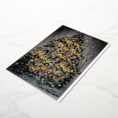 ナイトクリスマス – メリークリスマスハッピーニューイヤー 箔シーズンカード (回転した状態)