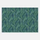 ナイトグリーントロピカルパーム葉ズ ラッピングペーパーシート (正面2)