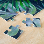 ナイトグリーン熱帯葉 ジグソーパズル (側面)