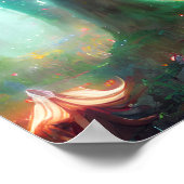 ナイトグリーン神話の森 – ドリーミーファンタジーアート ポスター (角)