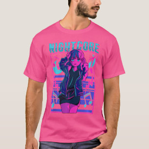 ナイトコア日本の音楽アニメ美学マンガEdm Tシャツ