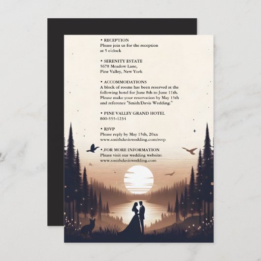 ナイトサンセットスタースムーングラウディアートウェディング エンクロージャーカード (正面/裏面)