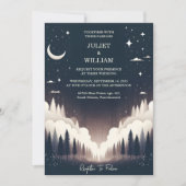 ナイトサンセットスタームーンクラウドトワイライト結婚ズ 招待状 (正面)