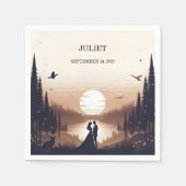 ナイトサンセットムーンクラウドトワイライトブライダルシャワー スタンダードカクテルナプキン (正面)