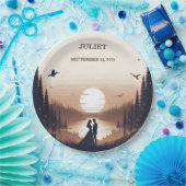 ナイトサンセットムーンクラウドトワイライトブライダルシャワー ペーパープレート (パーティー)