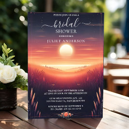 ナイトサンセットムーンクラウドトワイライトブライダルシャワー 招待状