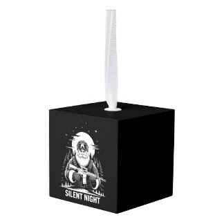 ナイトサンタ静かクリスマス軍隊退役軍人 キューブオーナメント