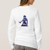 "ナイトシティは勇敢に属する"サイバーパンクネオンS Tシャツ (裏面)