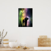 ナイトシティレインプリント ポスター (キッチン)