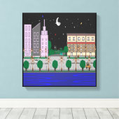 ナイトシティ キャンバスプリント (インサイチュ (ウッドフロア))