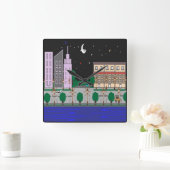 ナイトシティ スクエア壁時計 (ホーム)