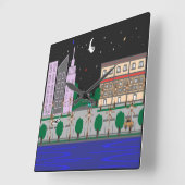 ナイトシティ スクエア壁時計 (傾斜)