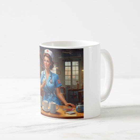 ナイトシフトのヒーロー：祝私たちのナース コーヒーマグカップ (正面右)