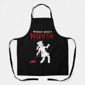 ナイトシフトナース面白いハロウィンクラシックのTシャツ エプロン (正面)