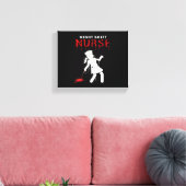 ナイトシフトナース面白いハロウィンクラシックのTシャツ キャンバスプリント (インサイチュ (リビング))